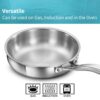 Hawkins Pro 18 cm Frying Pan, Triply Stainless Steel Fry Pan with Stainless Steel Handle, Silver (PSF18)