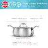 Hawkins 3L Pro Triply Stainless Steel Handi with Steel Handles and Steel Lid, Silver (PSH30S)