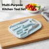 Multi-Purpose Kitchen Knife & Peeler Set with Cutting Board Including Chef Knife, Vegetable Peeler, Kitchen Scissors & Chopping Board,Set for Home & Travel Kitchens