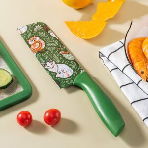 Professional 3-Piece Kitchen Knife Set - High Carbon Stainless Steel Chef, Utility & Santoku Knives with Ergonomic Blue Handles Knife (Blue, 3 Pc Knife Set, Knife) (3P-Green)