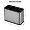Large Stainless Steel Spoon Stand for Kitchen Steel Cutlery Stand Spoon Organizer for Kitchen Countertop Cutlery Holder for Forks Spatula Knives Spoon Holder Rustproof Durable