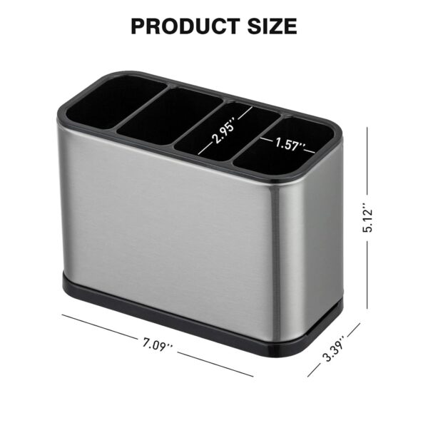 Large Stainless Steel Spoon Stand for Kitchen Steel Cutlery Stand Spoon Organizer for Kitchen Countertop Cutlery Holder for Forks Spatula Knives Spoon Holder Rustproof Durable