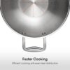 Stahl Artisan Triply 3.3 L, 26 cm Stainless Steel Kadhai with Lid,Kadai for Cooking, Stainless Steel Cookware Triply Kadai, Induction & Gas Stove Compatible