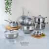 Stahl Artisan Triply 3.3 L, 26 cm Stainless Steel Kadhai with Lid,Kadai for Cooking, Stainless Steel Cookware Triply Kadai, Induction & Gas Stove Compatible