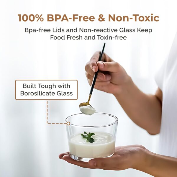 HomeEssentials Premium Borosilicate Glass Jar with Airtight Lid – Small Kitchen Storage Container for Spices, Seeds, and Herbs – Heat-Resistant & Microwave Safe (260ml Pack of 2)