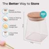 The Better Home Borosilicate Glass Jars Set for kitchen | Airtight Glass Jar for Kitchen Storage | Leakproof Kitchen Jars Containers with Wooden Lid & Metal Loop | Multi-Utility| 360ML, Set of 2