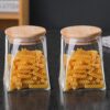 The Better Home Borosilicate Glass Jars Set for kitchen | Airtight Glass Jar for Kitchen Storage | Leakproof Kitchen Jars Containers with Wooden Lid & Metal Loop | Multi-Utility| 360ML, Set of 2