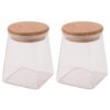 The Better Home Borosilicate Glass Jars Set for kitchen | Airtight Glass Jar for Kitchen Storage | Leakproof Kitchen Jars Containers with Wooden Lid & Metal Loop | Multi-Utility| 360ML, Set of 2