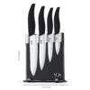 Vos Ceramic Knife Set with Block, Ceramic Knives Set For Kitchen, Ultra Sharp Kitchen Knife Set with Covers, 3" 4" 5" 6" Chef Knife, Utility, Paring & Versatile, Lightweight, Dishwasher safe (Black)