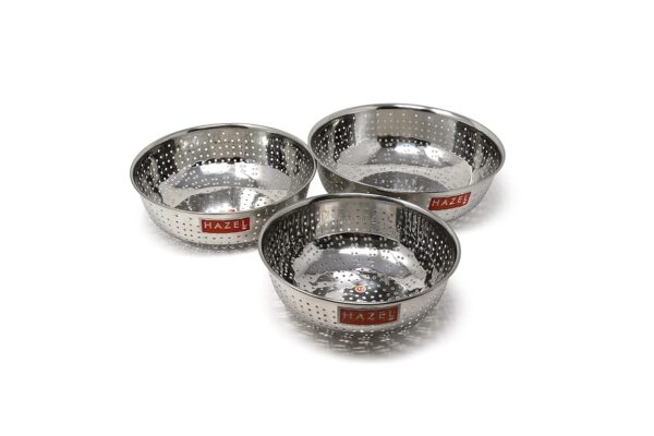 HAZEL Stainless Steel Multipurpose Food & Vegetable Strainer, 23 cm Diameter, 1 Pc