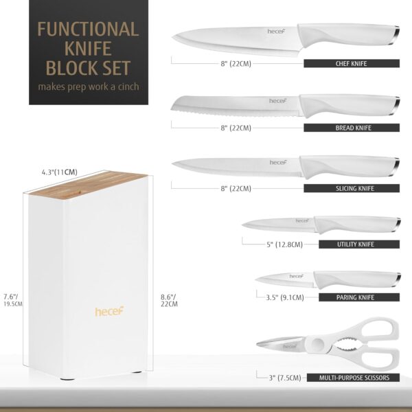 1778351186_hecef-Knife-Block-with-Knives-Sharp-Stainless-Steel-Kitchen-Knife-Set-with-Kitchen-Scissors-7-Piece-Knife-Block-Set-with-Special-Curved-Handle-for-Cooks-and-Cooking-Lovers-White.jpg hecef Knife Block with Knives, Sharp Stainless Steel Kitchen Knife Set with Kitchen Scissors, 7-Piece Knife Block Set with Special Curved Handle for Cooks and Cooking Lovers, White