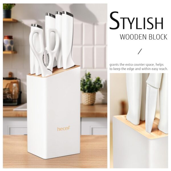 1778351187_hecef-Knife-Block-with-Knives-Sharp-Stainless-Steel-Kitchen-Knife-Set-with-Kitchen-Scissors-7-Piece-Knife-Block-Set-with-Special-Curved-Handle-for-Cooks-and-Cooking-Lovers-White.jpg hecef Knife Block with Knives, Sharp Stainless Steel Kitchen Knife Set with Kitchen Scissors, 7-Piece Knife Block Set with Special Curved Handle for Cooks and Cooking Lovers, White