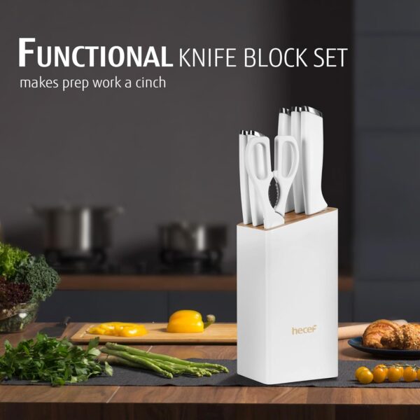 1778351191_hecef-Knife-Block-with-Knives-Sharp-Stainless-Steel-Kitchen-Knife-Set-with-Kitchen-Scissors-7-Piece-Knife-Block-Set-with-Special-Curved-Handle-for-Cooks-and-Cooking-Lovers-White.jpg hecef Knife Block with Knives, Sharp Stainless Steel Kitchen Knife Set with Kitchen Scissors, 7-Piece Knife Block Set with Special Curved Handle for Cooks and Cooking Lovers, White