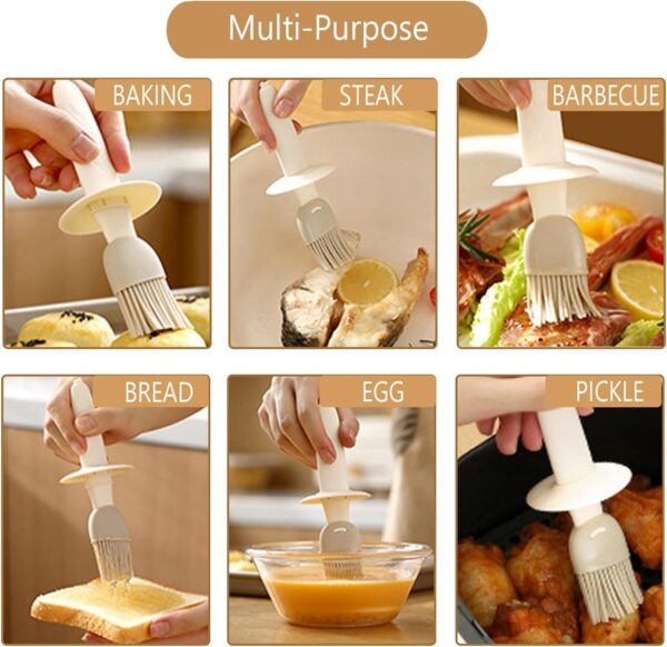 Silicone Brush and high Temperature Resistant Oil Bottle Integrated Barbecue Cooking Utensils Home&Kitchen. (Orange) (WHITE)