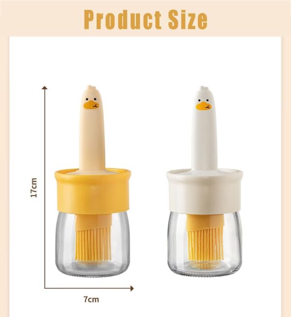 Silicone Brush and high Temperature Resistant Oil Bottle Integrated Barbecue Cooking Utensils Home&Kitchen. (Orange) (WHITE)