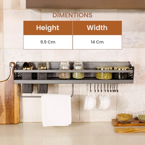 1778384945_HomeEssentials-Wall-Mounted-Metal-Kitchen-Organizer-Rack-–-60cm-Shelf-for-Kitchen-with-2-Plastic-Cutlery-Boxes-Cup-Holders-Spatula-Spoon-Ladle-Hangers-Stand-with-Hooks-for-Accessories-Storage.jpg HomeEssentials Wall Mounted Metal Kitchen Organizer Rack – 60cm Shelf for Kitchen with 2 Plastic Cutlery Boxes, Cup Holders, Spatula, Spoon & Ladle Hangers, Stand with Hooks for Accessories Storage
