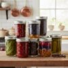 ginoya brothers 500 ML Glass Regular Mouth Mason Jars with Silver Metal Airtight Lids for Meal Prep, Food Storage, Canning, Drinking, Jelly, Dry Food, Spices - SET OF (5)