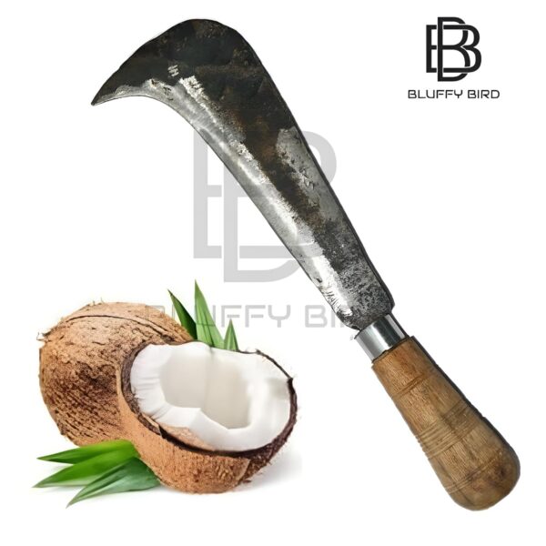 Handmade Kitchen Knife/Aruval (8 Inch Blade - 30 x 4 x 0.4 x 0.01 cm Blade) Best for Craking Coconut - Pack of 1pc