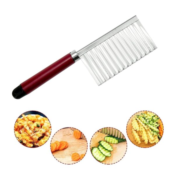 Stainless Steel Crinkle Cut Knife for Fruit, Cheese, Potatoes, Vegetable Cutter, Waffle Fry Cutter, Veggie Cutter, Serrated Knif