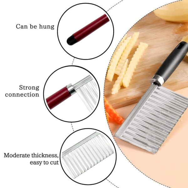 Stainless Steel Crinkle Cut Knife for Fruit, Cheese, Potatoes, Vegetable Cutter, Waffle Fry Cutter, Veggie Cutter, Serrated Knif