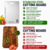 OrganizeMee Stainless Steel Chopping Board for Kitchen Heavy-Duty Cutting Board for Vegetables, Fruits Cutter, Meats, vegitable Chopper Boards, Premium Metal Chopping Board (Medium)(31.8CM X 21CM)