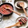 Neem Wood Spoons for Cooking, 3-Piece Set - Handcrafted Wooden Kitchen Utensil Set for Non-Stick Cookware | Serving Spoon, Wide Flipper & Narrow Spatula | Heat Resistant & Eco-Friendly