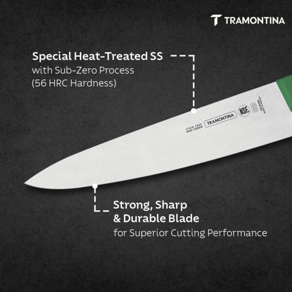 1778473896_TRAMONTINA-Professional-Chef-Knife-20-cm-Sub-Zero-Treated-Stainless-Steel-Blade-Antimicrobial-Polypropylene-Handle-Heavy-Duty-Meat-Cutting-Butcher-Knife-Green.jpg TRAMONTINA Professional Chef Knife 20 cm | Sub-Zero Treated Stainless Steel Blade | Antimicrobial Polypropylene Handle | Heavy-Duty Meat Cutting & Butcher Knife | Green