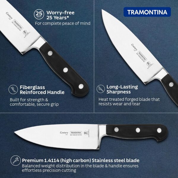 TRAMONTINA Century Stainless Steel Chef Knife/ 6" | Kitchen Knife | Chef's Knife | 25 Year Warranty* | NSF Certified