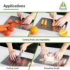 Rusabl Premium Food Grade Stainless Steel Chopping Board for Kitchen (Rectangular, 31 x 21 cm, Medium), BIS Certified, Anti-Rust, Non-Slip Cutting Board for Slicing Fruits, Vegetables, Kneading Board