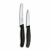 Victorinox Swiss Made Stainless Steel Swiss Classic Paring Knife Kitchen Victorinox Swiss Made Stainless Steel Swiss Classic Paring Knife Kitchen Knife Set (2 Pcs) Straight Edge 8 cm and Wavy Edge 11cm Knives Black | 6.7113.2