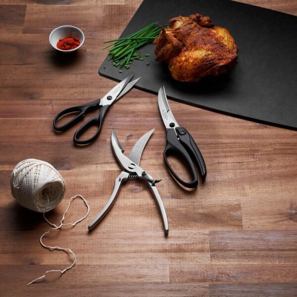 Victorinox Multipurpose Stainless Steel Kitchen Shears - Scissors for Cutting Herbs, Vegetables & Meat, Black, 20cm, Swiss Made