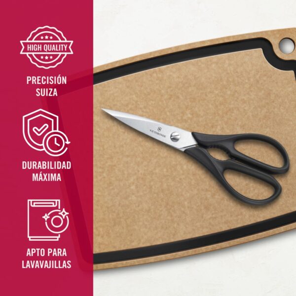 Victorinox Multipurpose Stainless Steel Kitchen Shears - Scissors for Cutting Herbs, Vegetables & Meat, Black, 20cm, Swiss Made