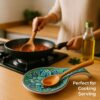 KITTENS Handpainted Ceramic Spoon Rest - Green | Microwave & Dishwasher Safe | Food Grade Material | Scratch Resistant | Perfect for Kitchen Counters, Stovetops, Cooking, Gifting