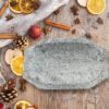 EZAHK Kalvam Stone Mortar and Pestle Set,Masher, Khalbatta, Kharal, Musal,for Kitchen, Home, Herbs and Spices (9.5 inch Grey,Big Size)