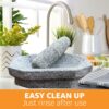 EZAHK Kalvam Stone Mortar and Pestle Set,Masher, Khalbatta, Kharal, Musal,for Kitchen, Home, Herbs and Spices (9.5 inch Grey,Big Size)