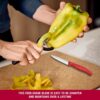Victorinox Swiss Made Stainless Steel Swiss Classic Paring Knife Kitchen Knife 8 cm Straight Edge with Y-Peeler Set (2 Pcs) Red | 6.7111.22C1
