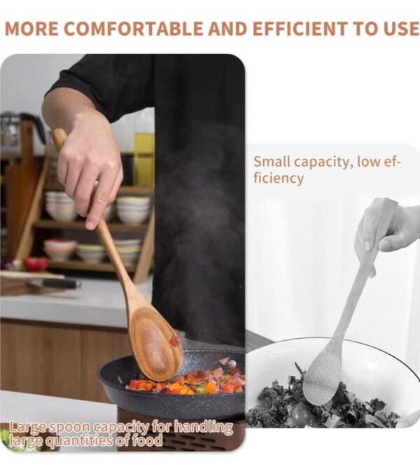 BrosMoon Big Wooden Spoon for Cooking, Large Wood Scoop Utensil, 18-inch Kitchen Serving Scoop for Big Pot, Long Handle Giant Spoon
