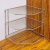 Stainless Steel Corner Rack/Storage Shelf/Dish Rack/Kitchen Storage Rack/Bowl Rack/Shelf for Plates Bowls & Cups/Kitchen Organizer (Size- 29.5X29.5X29.5 cm)