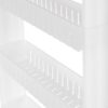 Amazon Brand - Solimo Plastic Rolling Storage Rack | 4-Tiered Shelf Slide-Out Organizer | for Kitchen, Bathroom, Pantry & Utility Storage| Space-Saving | Floor Standing Multipurpose Shelf | White