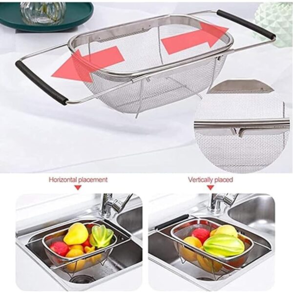 1778651298_Kreshu-Stainless-Steel-Oval-Fine-Mesh-Colander-Strainer-with-Rubber-Rubber-Grip-Handle-Multi-Functional-Large-Over-The-Sink-Basket-Expandable-Drainer-for-Rinse-Vegetables-Fruits-Pack-of-1.jpg Kreshu Stainless Steel Oval Fine Mesh Colander Strainer with Rubber Rubber Grip Handle| Multi-Functional Large Over The Sink Basket Expandable Drainer for Rinse Vegetables Fruits (Pack of 1)