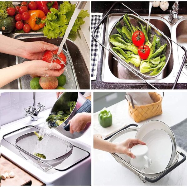 1778651300_Kreshu-Stainless-Steel-Oval-Fine-Mesh-Colander-Strainer-with-Rubber-Rubber-Grip-Handle-Multi-Functional-Large-Over-The-Sink-Basket-Expandable-Drainer-for-Rinse-Vegetables-Fruits-Pack-of-1.jpg Kreshu Stainless Steel Oval Fine Mesh Colander Strainer with Rubber Rubber Grip Handle| Multi-Functional Large Over The Sink Basket Expandable Drainer for Rinse Vegetables Fruits (Pack of 1)