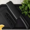 SKYTONE Knife Set of 3 with Cover, Stainless Steel Knives for Kitchen| Sharp Edge Cutting Chef Knifes for Chopping Vegetables, Fruits, Multipurpose Knife, Kitchen Tools