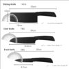 SKYTONE Knife Set of 3 with Cover, Stainless Steel Knives for Kitchen| Sharp Edge Cutting Chef Knifes for Chopping Vegetables, Fruits, Multipurpose Knife, Kitchen Tools