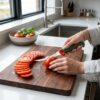 Tomato Knife Set – 2-Pack Serrated Tomato Slicer | 420J2 Surgical Stainless Steel, 54–55 HRC | Long-Lasting Edge, Multicolor Hygienic Ergonomic Handles | Perfect for Tomatoes, Fruits & Soft Vegetables