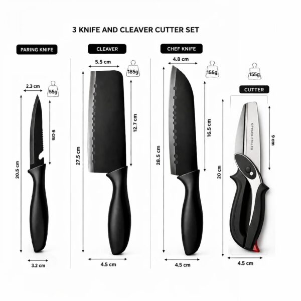 1778715903_High-Carbon-Stainless-Steel-Knife-Set-Multipurpose-Best-Kitchen-Knife-Tool-Cooking-Kitchen-Knives-Heavy-3-Knife-Clever-Cutter.jpg High Carbon Stainless Steel Knife Set Multipurpose | Best Kitchen Knife Tool Cooking Kitchen Knives (Heavy 3 Knife & Clever Cutter)