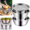 1778838997_KRESHU-3IN1-Stainless-Steel-Basin-Set-with-Colander-Grater-Lid-3-Piece-Multi-Function-Mixing-Bowl-for-Washing-Stainless-Steel-Basin-Set-26-26-10CM.jpg KRESHU 3IN1 Stainless Steel Basin Set with Colander Grater Lid 3-Piece Multi-Function Mixing Bowl for Washing, Stainless Steel Basin Set (26 * 26 * 10CM)