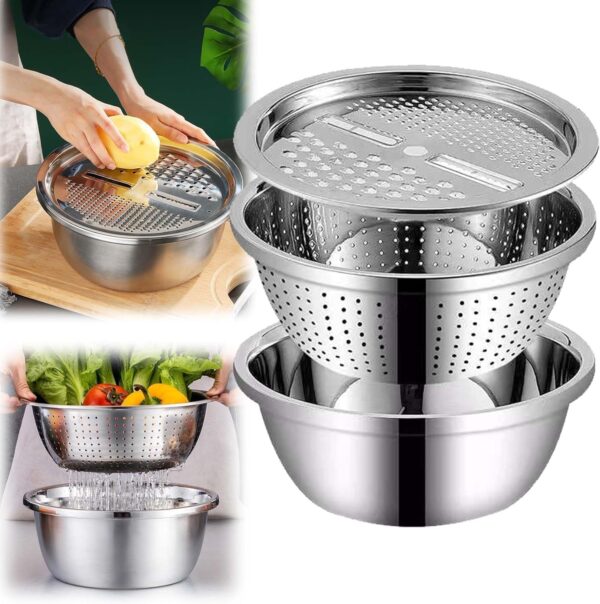 1778838997_KRESHU-3IN1-Stainless-Steel-Basin-Set-with-Colander-Grater-Lid-3-Piece-Multi-Function-Mixing-Bowl-for-Washing-Stainless-Steel-Basin-Set-26-26-10CM.jpg KRESHU 3IN1 Stainless Steel Basin Set with Colander Grater Lid 3-Piece Multi-Function Mixing Bowl for Washing, Stainless Steel Basin Set (26 * 26 * 10CM)