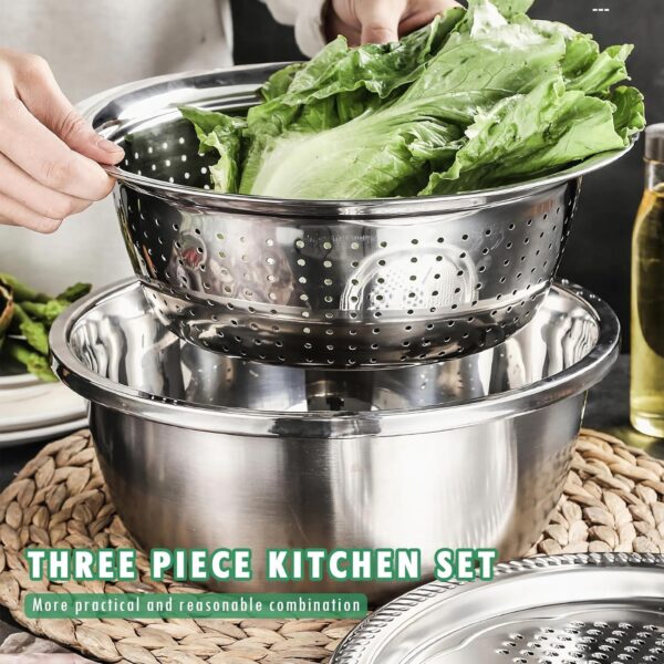 1778838998_KRESHU-3IN1-Stainless-Steel-Basin-Set-with-Colander-Grater-Lid-3-Piece-Multi-Function-Mixing-Bowl-for-Washing-Stainless-Steel-Basin-Set-26-26-10CM.jpg KRESHU 3IN1 Stainless Steel Basin Set with Colander Grater Lid 3-Piece Multi-Function Mixing Bowl for Washing, Stainless Steel Basin Set (26 * 26 * 10CM)