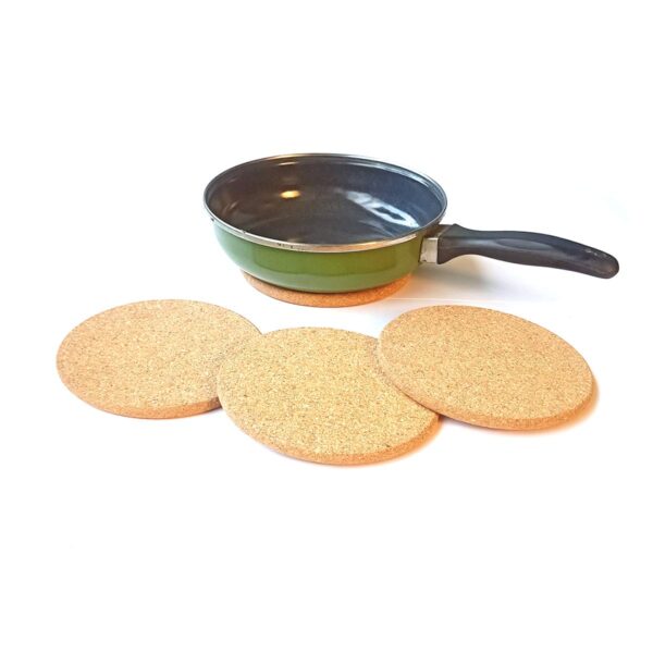 Windup Cork Trivets for Hot Dishes, Hot Pad, Place Mat - Export Quality 7inch - Set of 4 (Natural) - Thick & Absorbent, Non Slippery, Heat Resistant, Eco-Friendly, Made in India