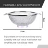 Kuber Industries Pack of 2 Fruit Basket | Stainless Steel Vegetables Strainer | Multipurpose Fruit Basket | Colander Basket for Pasta-Noodles-Grains |12 Inch | Silver
